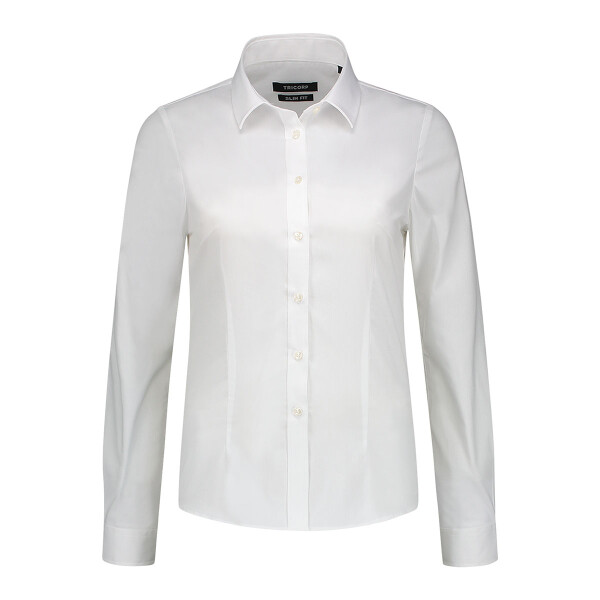 Fitted Stretch Blouse Hemd Damen Miniaturansicht