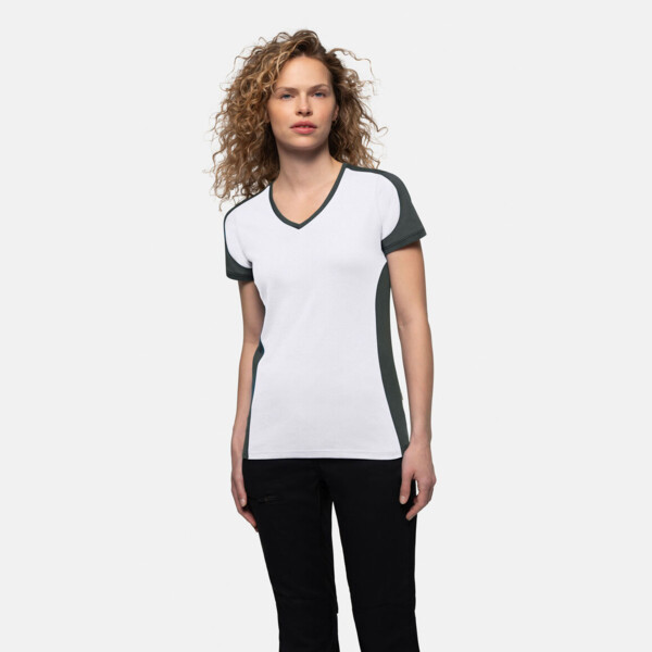 HAKRO Damen V-Shirt Contrast MIKRALINAR® Miniaturansicht