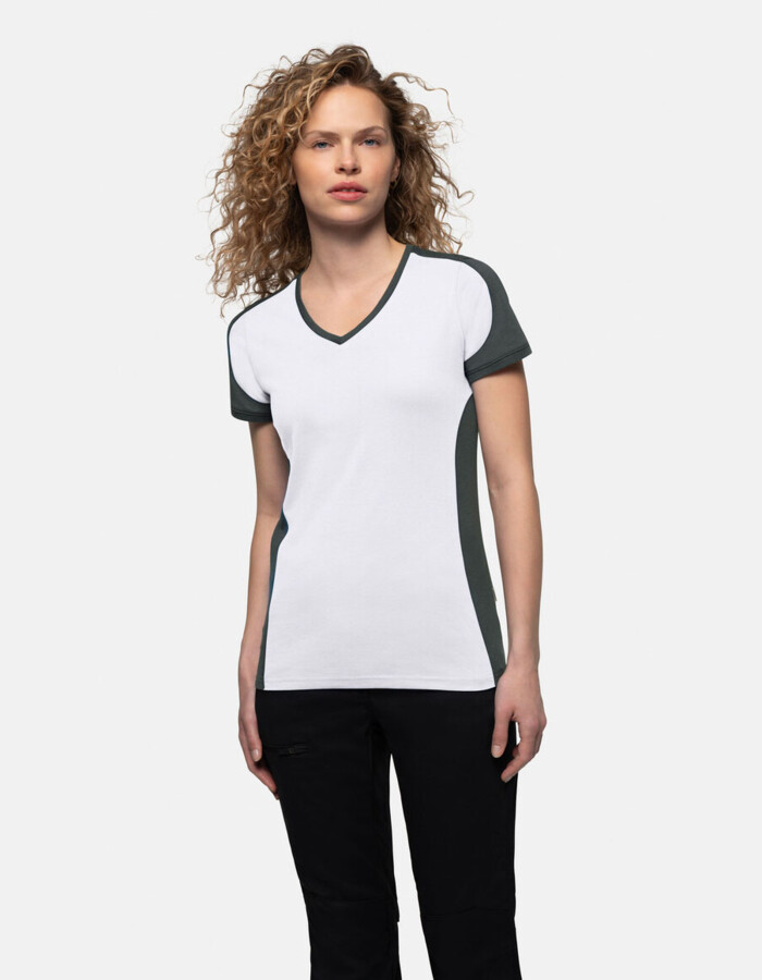 HAKRO Damen V-Shirt Contrast MIKRALINAR® Miniaturansicht